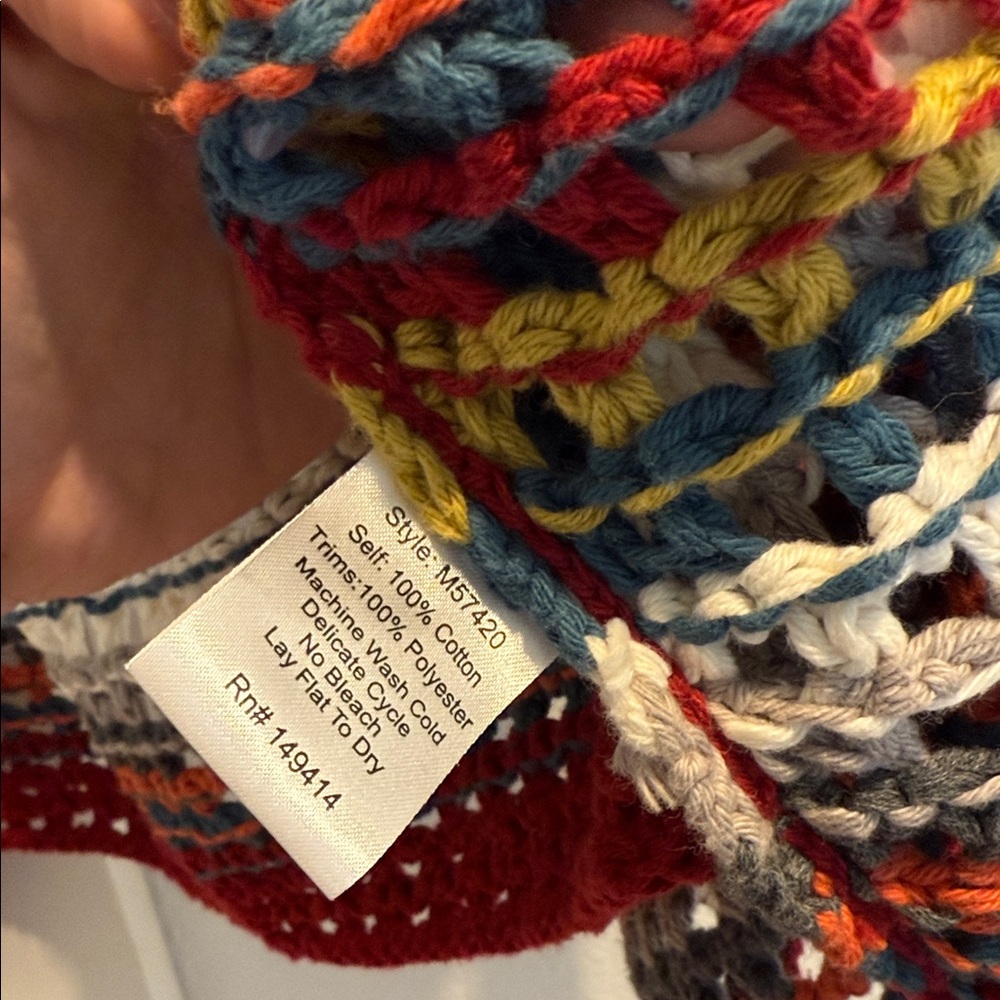 Johnny Was Multicolor Crochet Cardigan - Picture 8 of 9